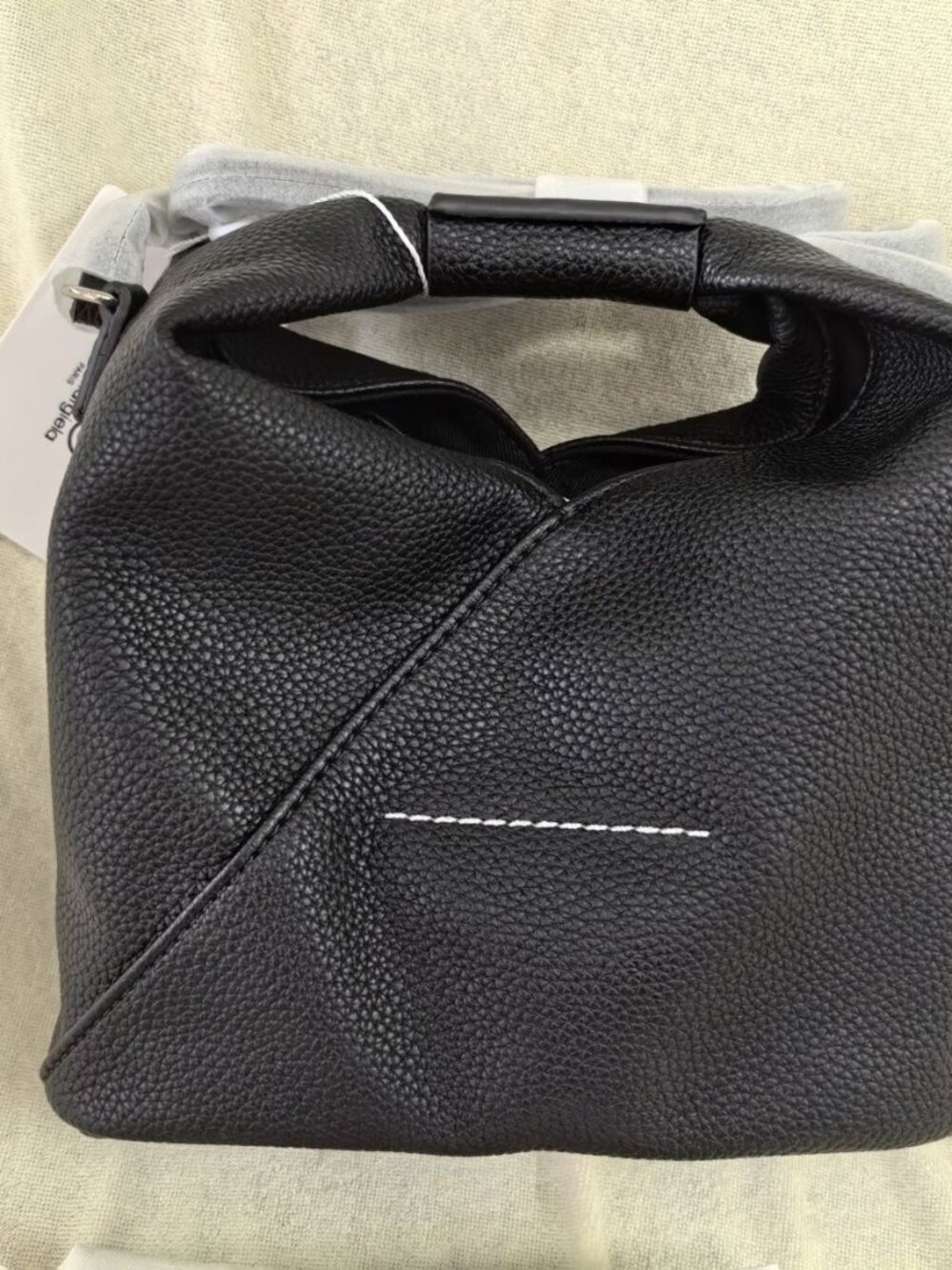 Maison Martin Margiela Black Textured Leather Shoulder Bag - Picture 6 of 10